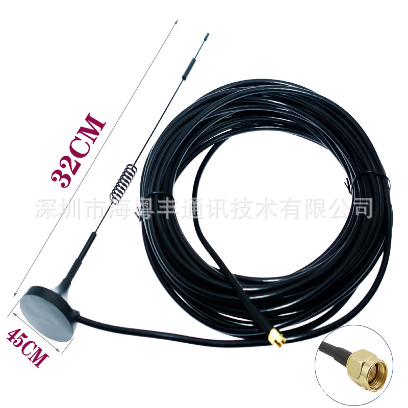 RG58 射频同轴转接线实物与接口结构参考图